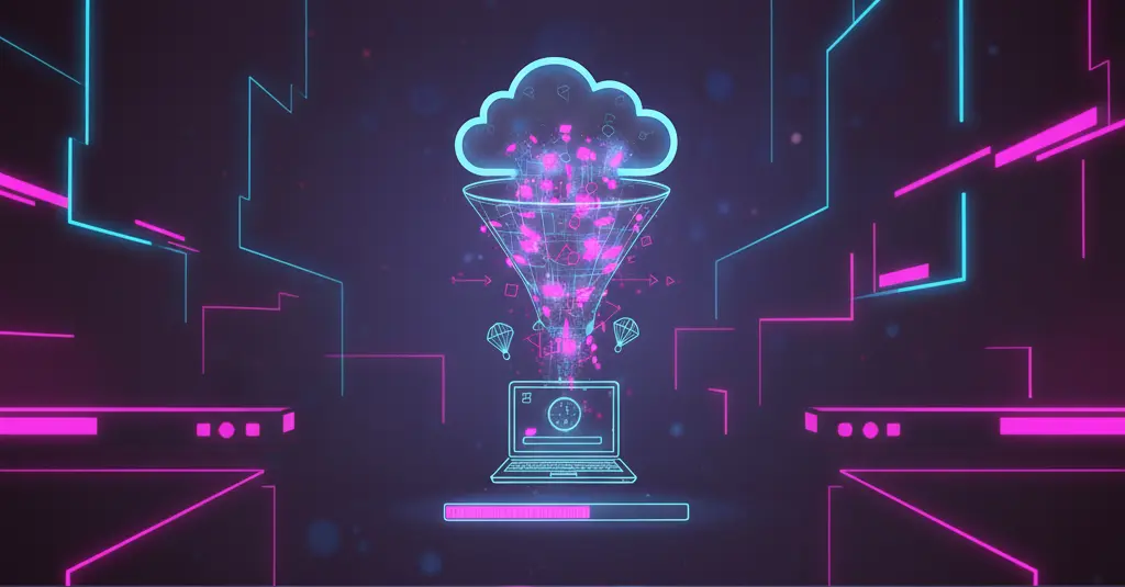 A visual representation of a torrent download process on a computer screen